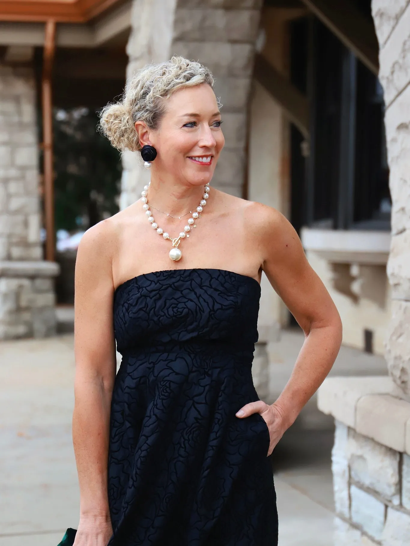 Laney Strapless Textured Maxi Dress