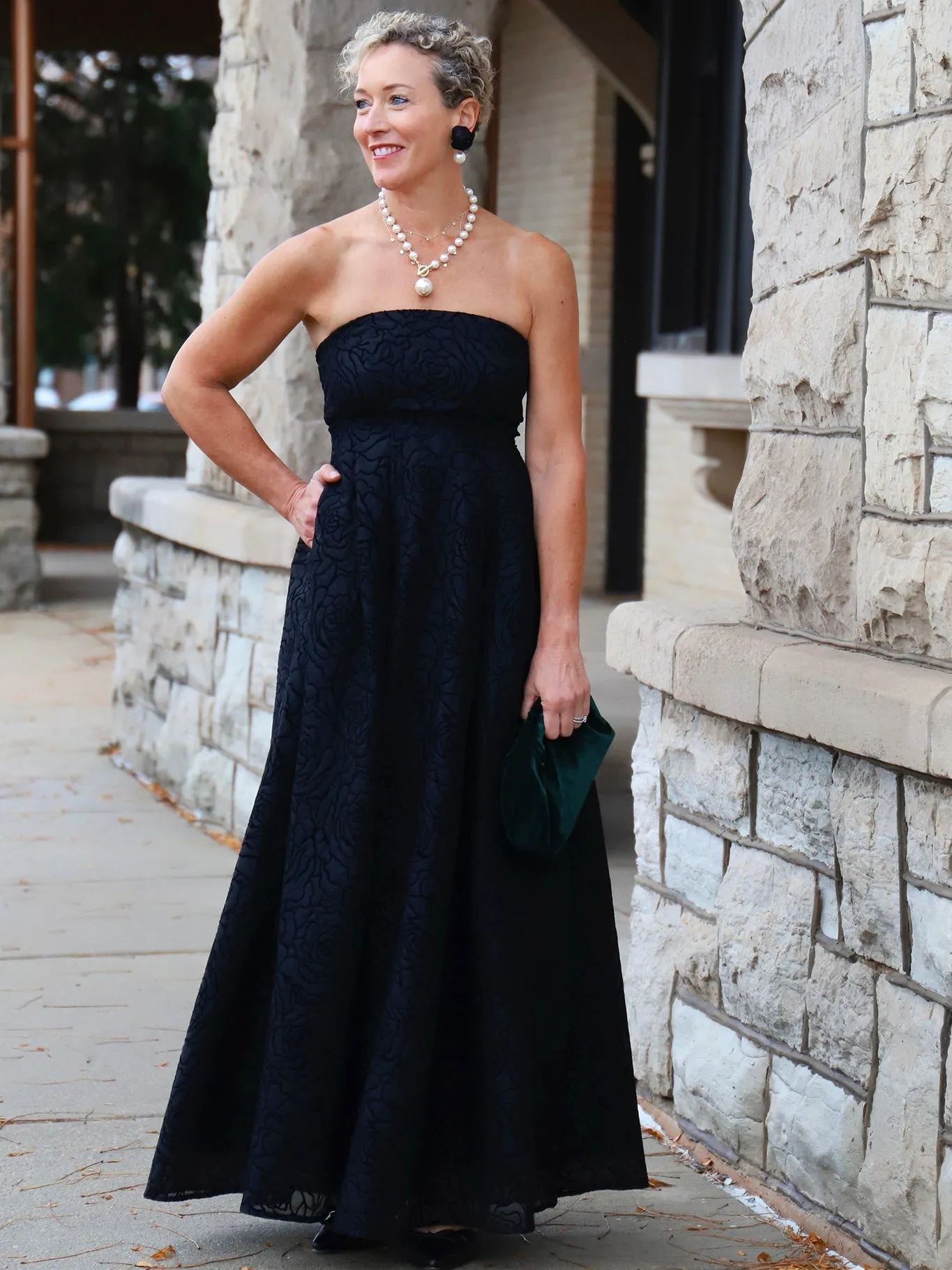 Laney Strapless Textured Maxi Dress