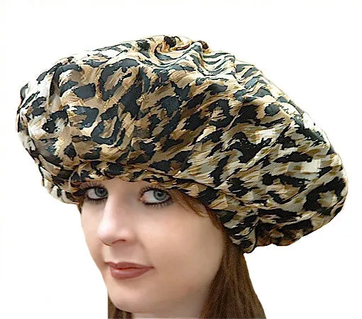 Leopard Silk Millinery Beret