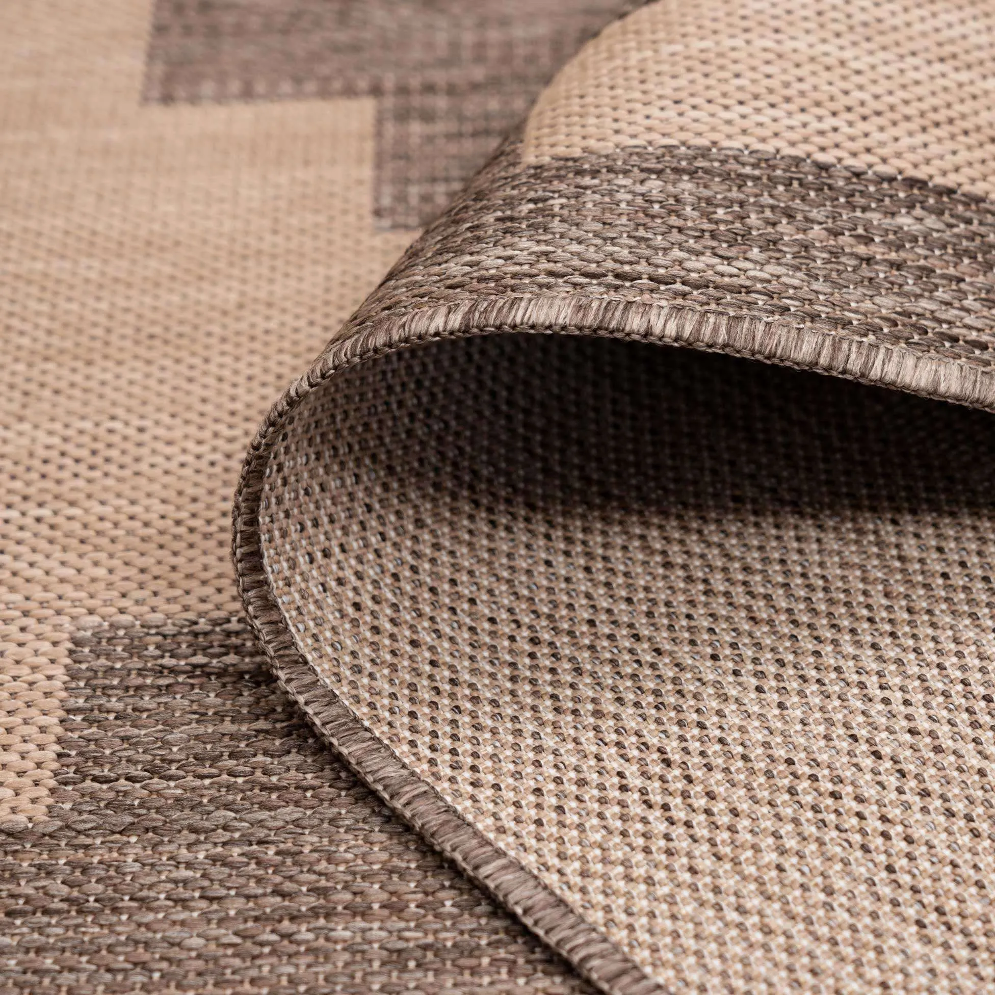 Light Beige Geometric Indoor Outdoor Rug - Shelly
