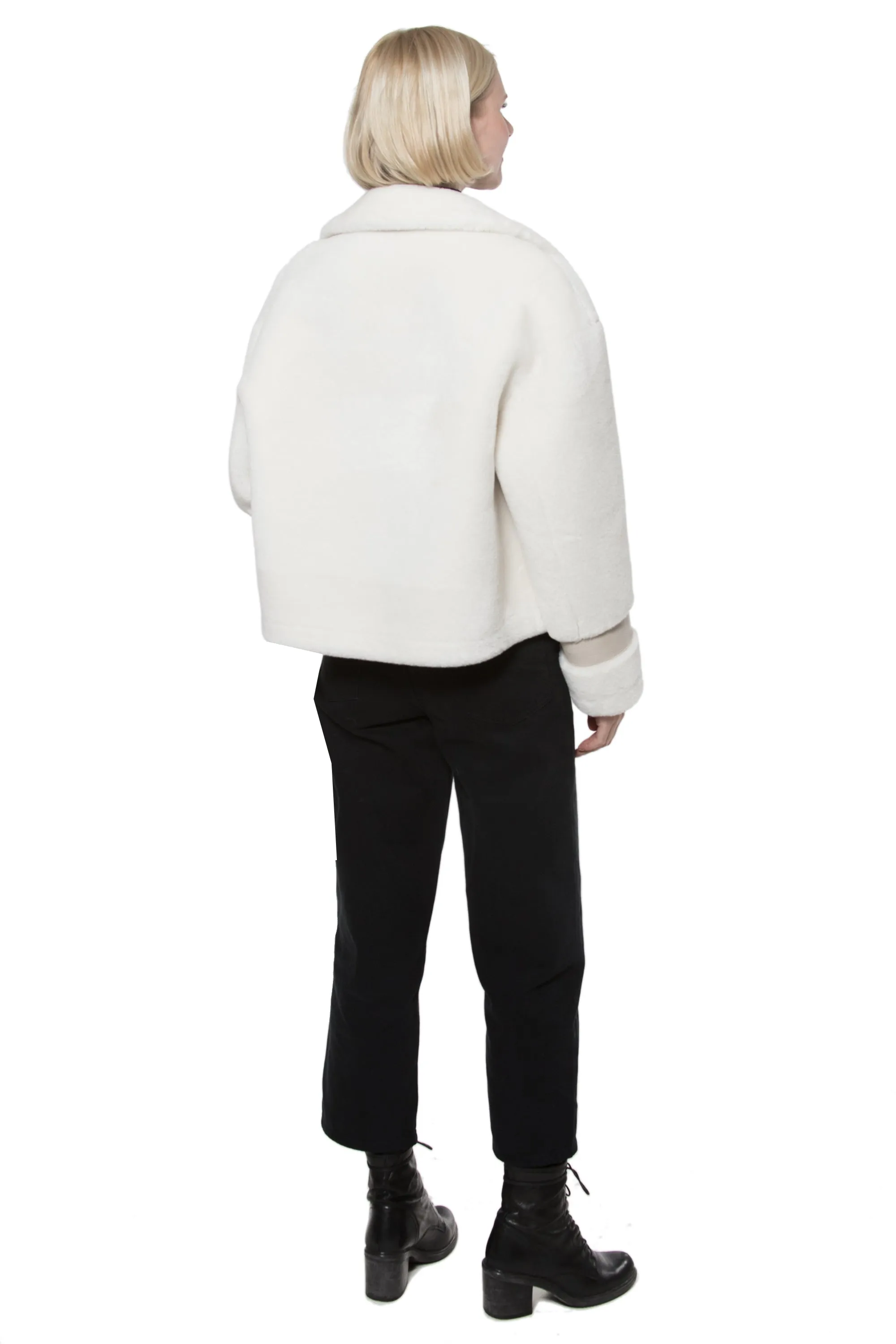 LILA - Reversible moto faux fur jacket