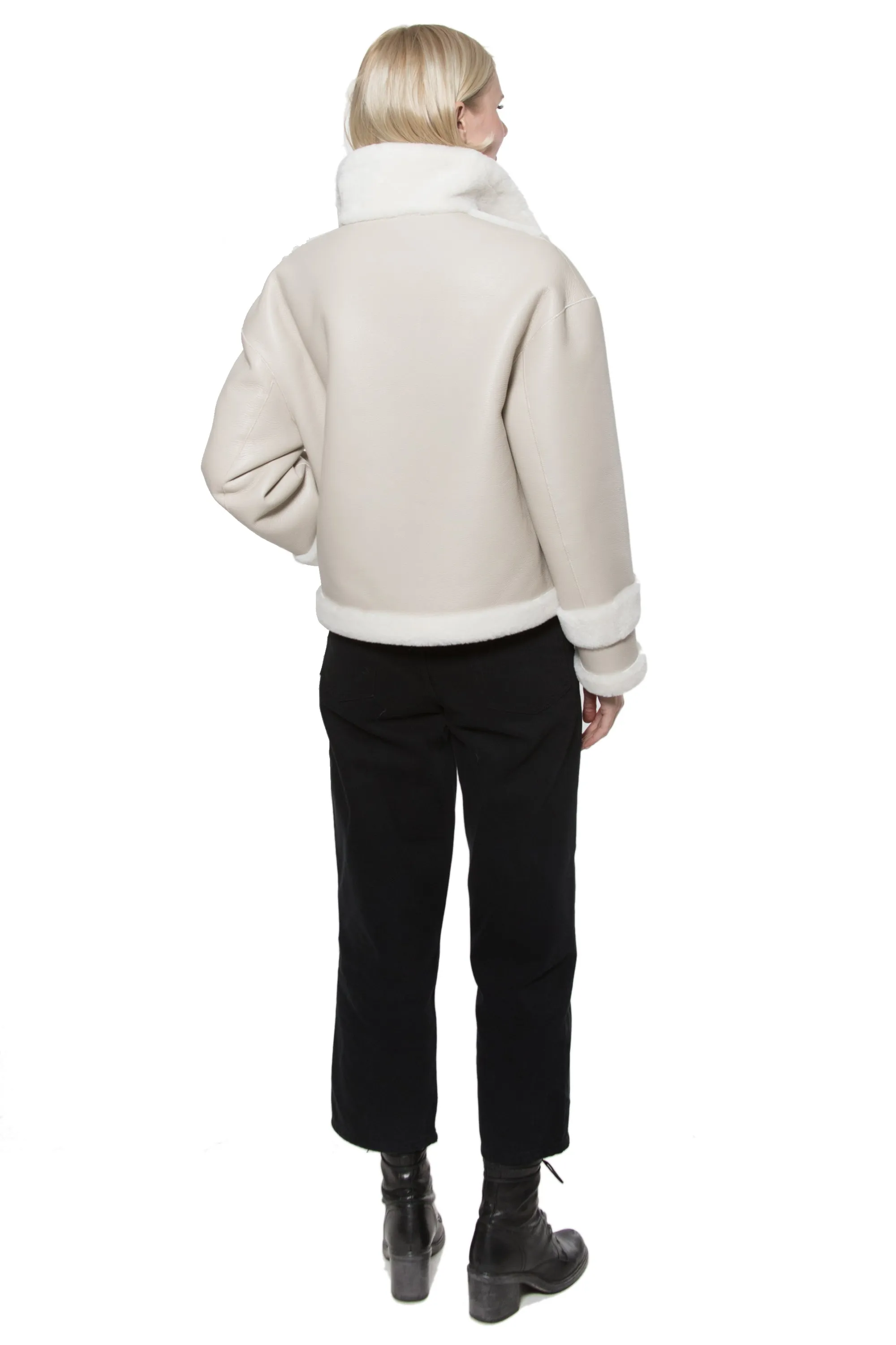 LILA - Reversible moto faux fur jacket