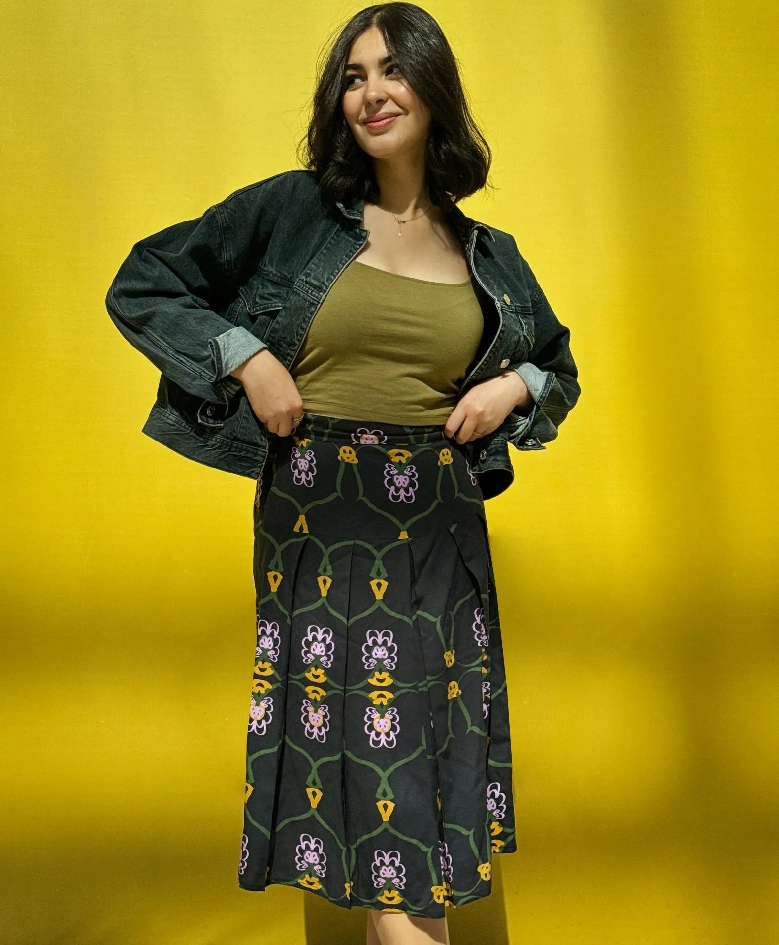Lilly Of The Valley Midi Skirt Black