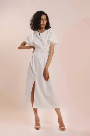 Long Dress with Puff Sleeves