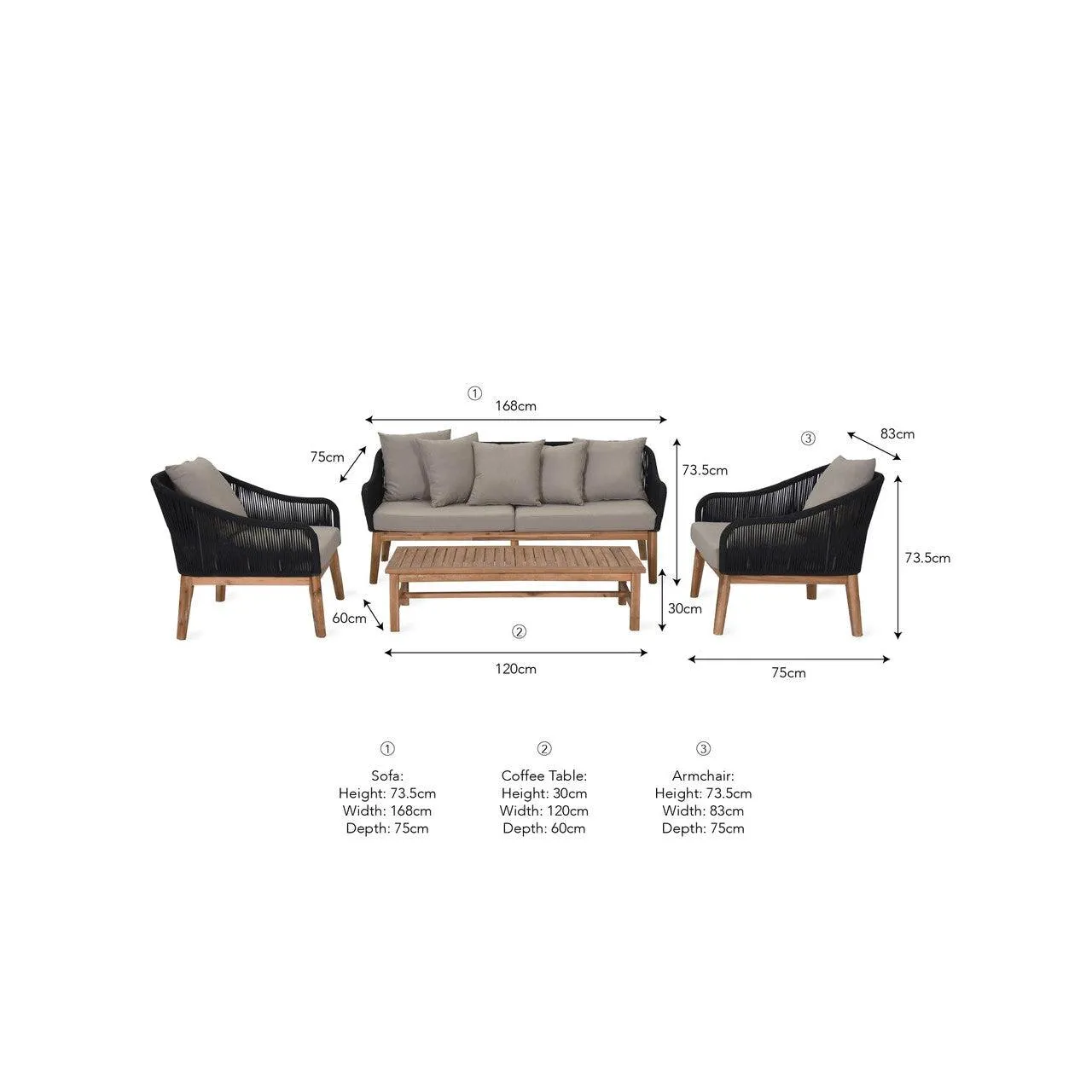 Luccombe Sofa Set - Polyrope
