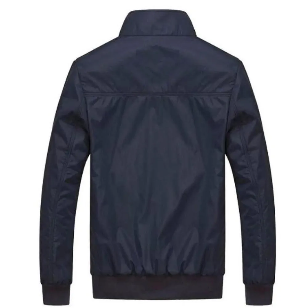Mens Casual Zipper Stand Collar Jacket