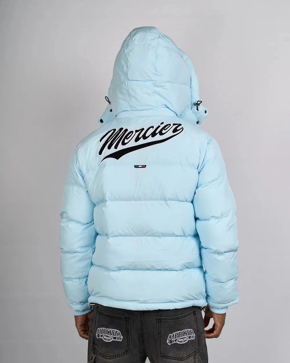 Mercier Academy Hooded Pufer Jacket - Sky Blue