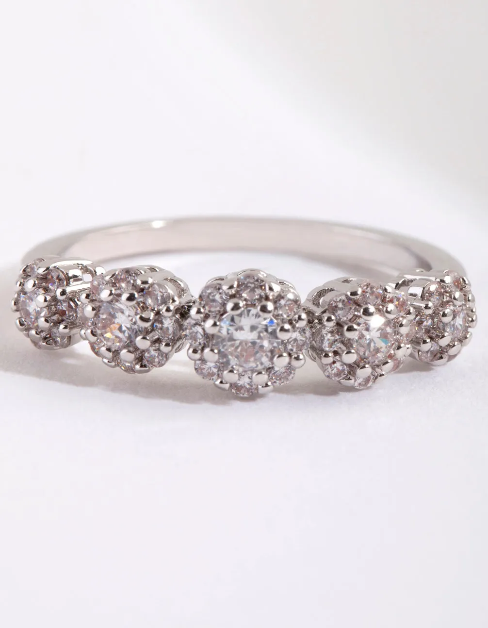 Multi Flower Cubic Zirconia Ring