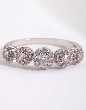 Multi Flower Cubic Zirconia Ring