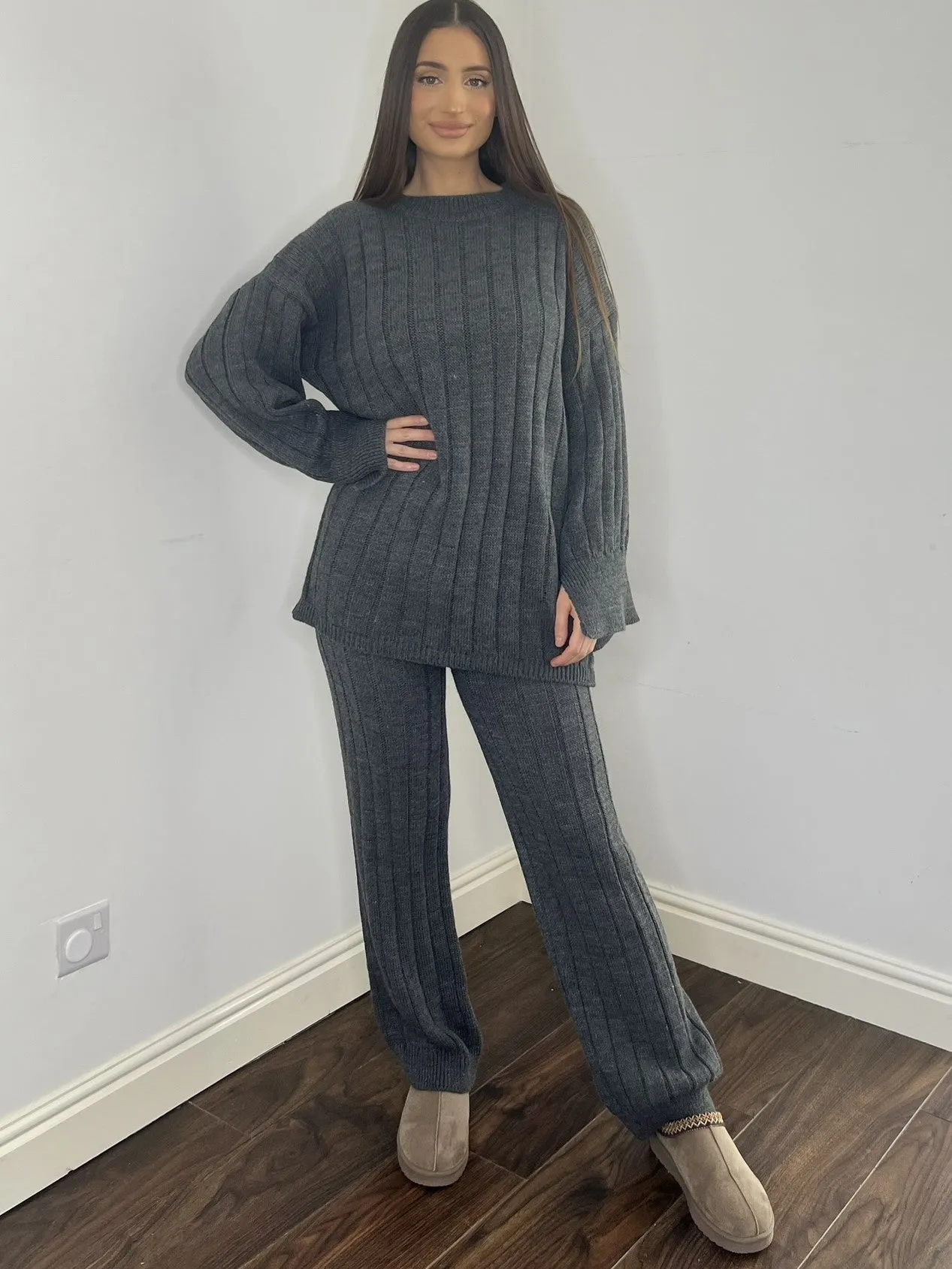 Naia Knitted Co-Ord - Grey
