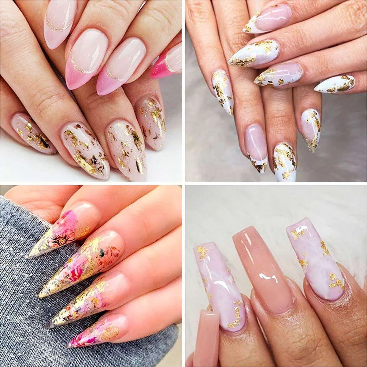 Nail Glitter Stickers (Gold)