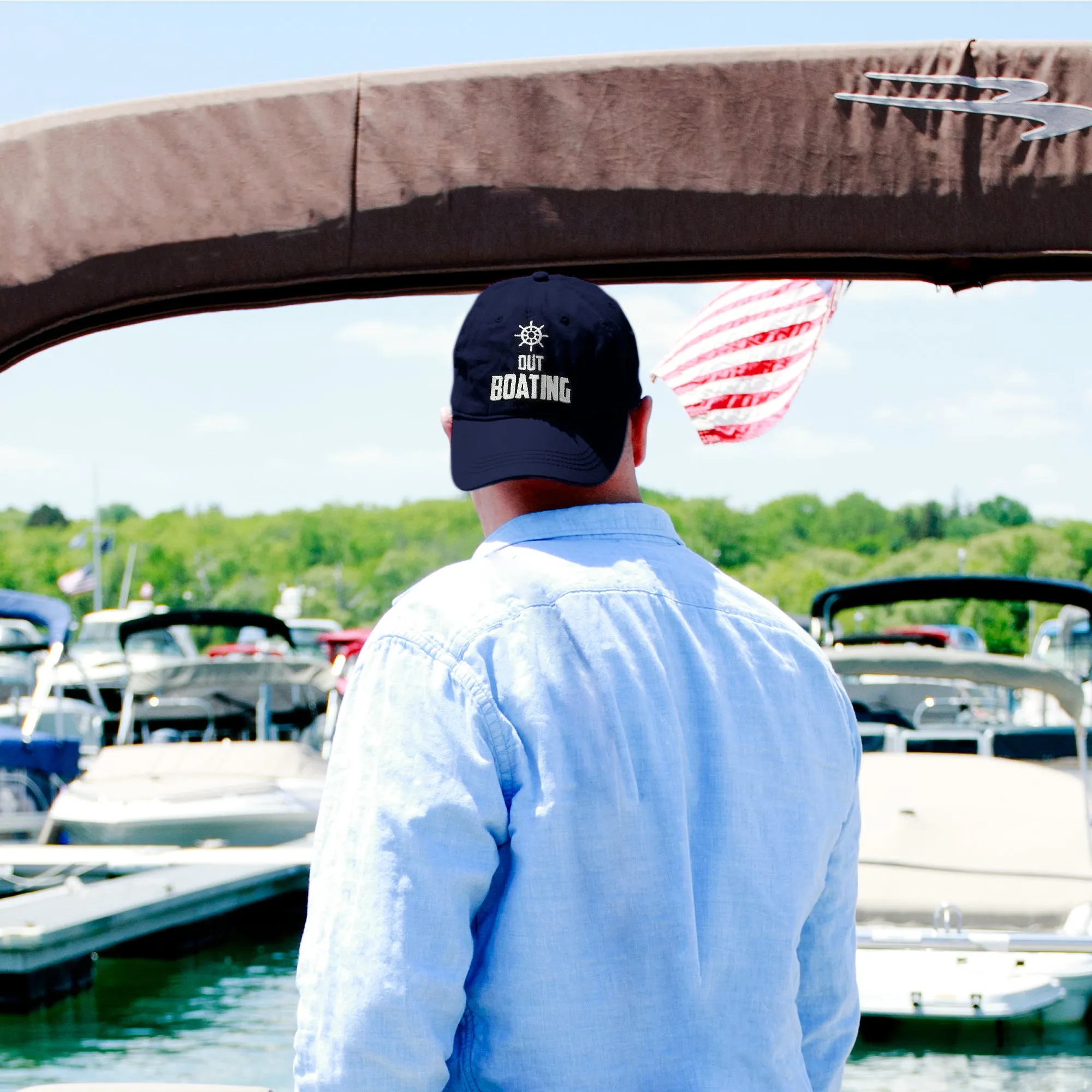 Out Boating Dark Blue Adjustable Hat