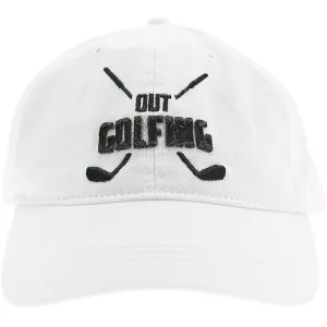 Out Golfing White Adjustable Hat