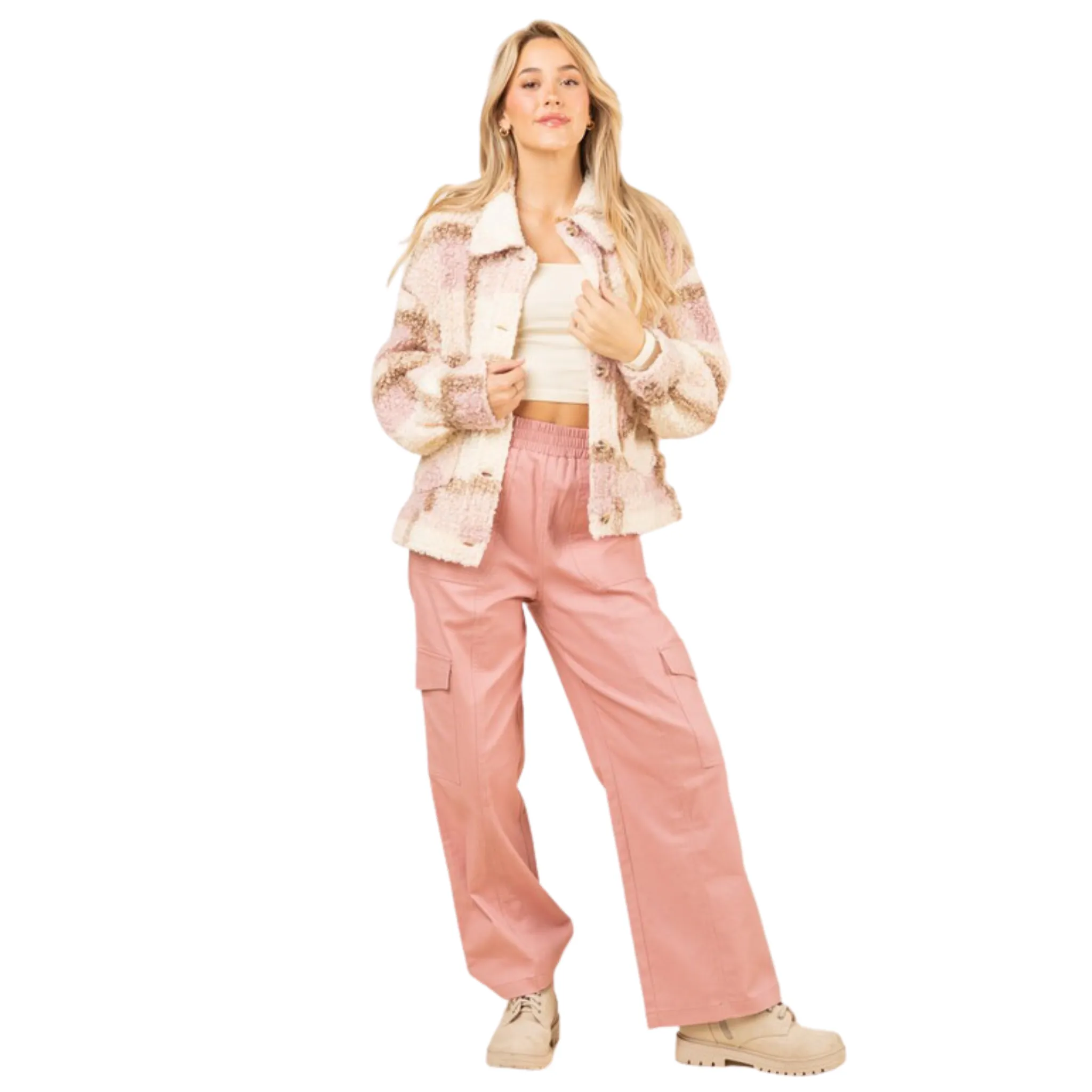 Oversize Plaid Sherpa Shacket