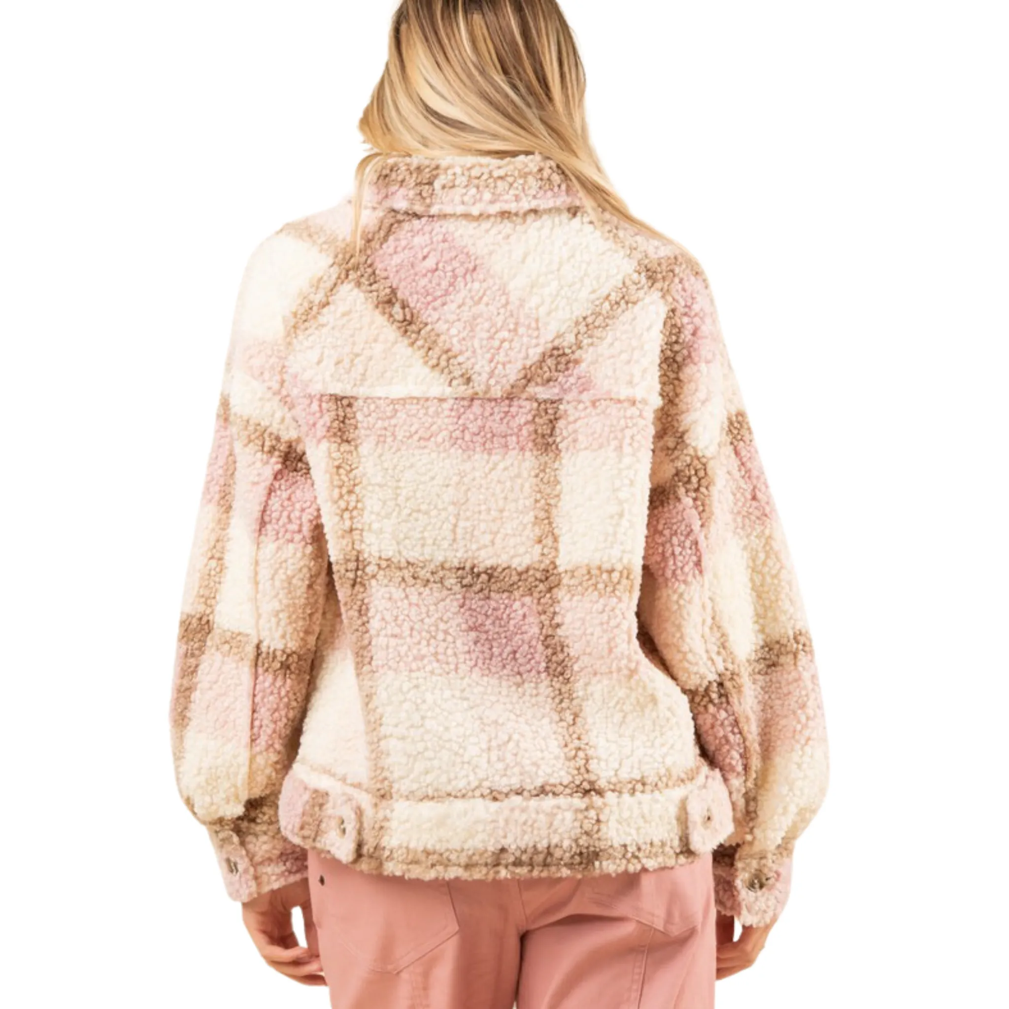 Oversize Plaid Sherpa Shacket
