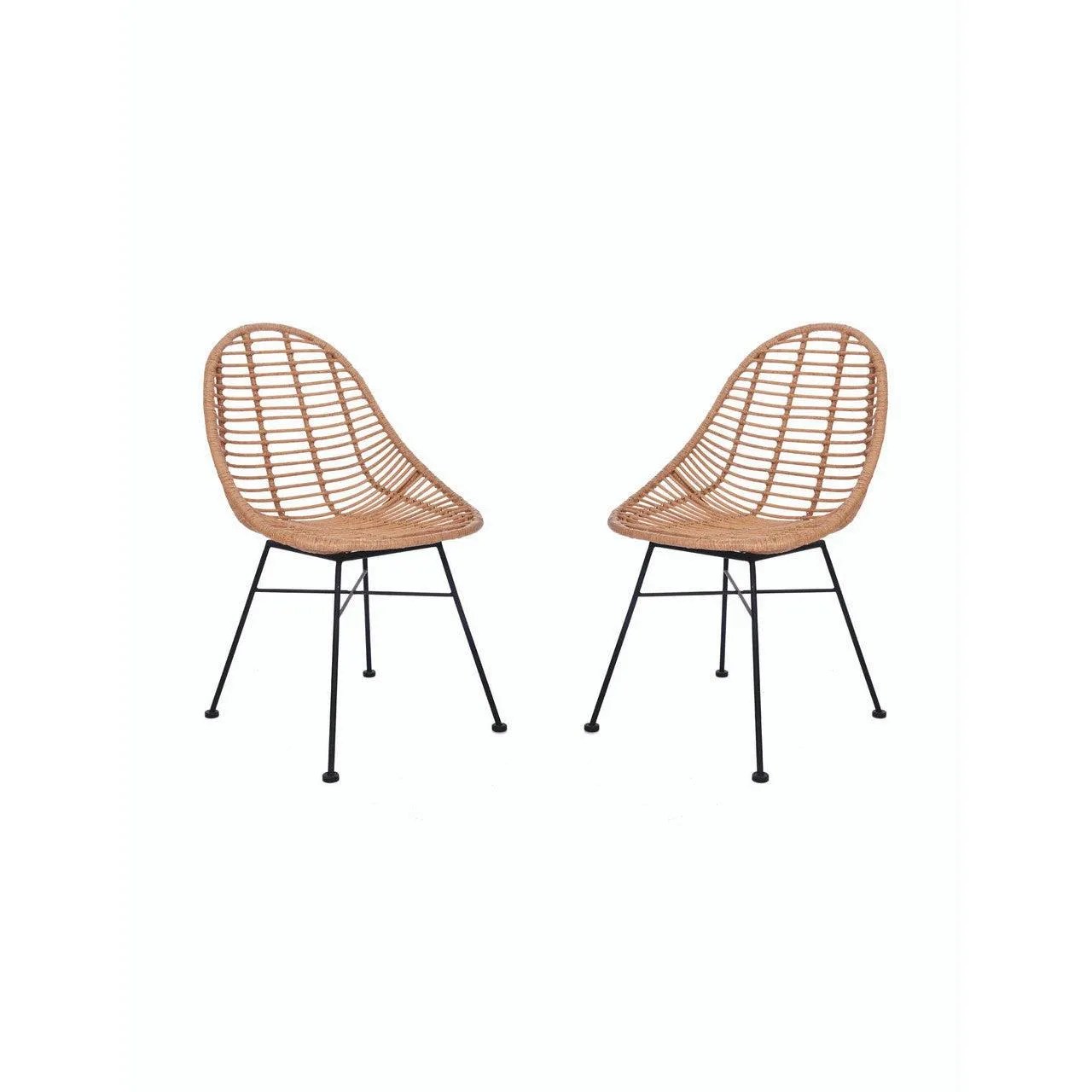 Pair of Hampstead Scoop Chairs - PE Bamboo