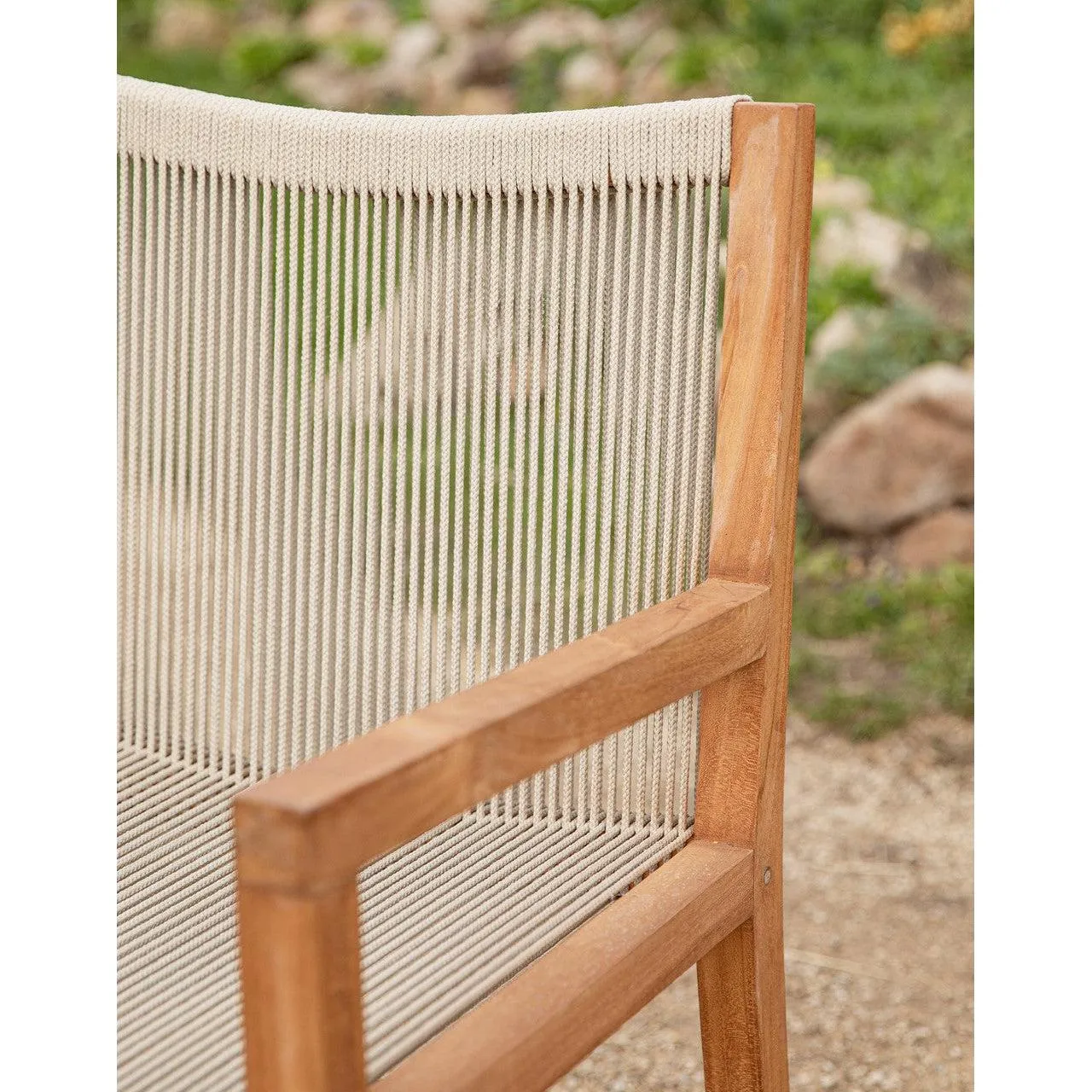 Pair of Mylor Arm Chairs in Natural - Teak and Poly Rope