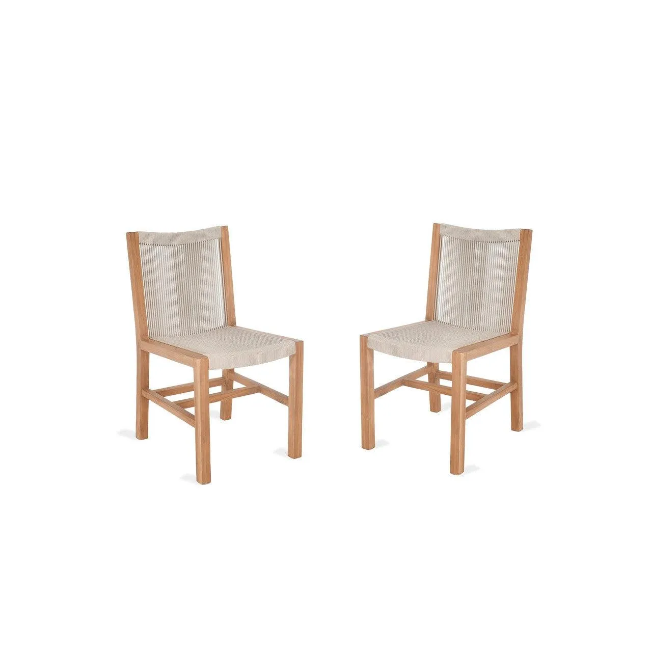 Pair of Mylor Chairs in Natural - Teak and Poly Rope