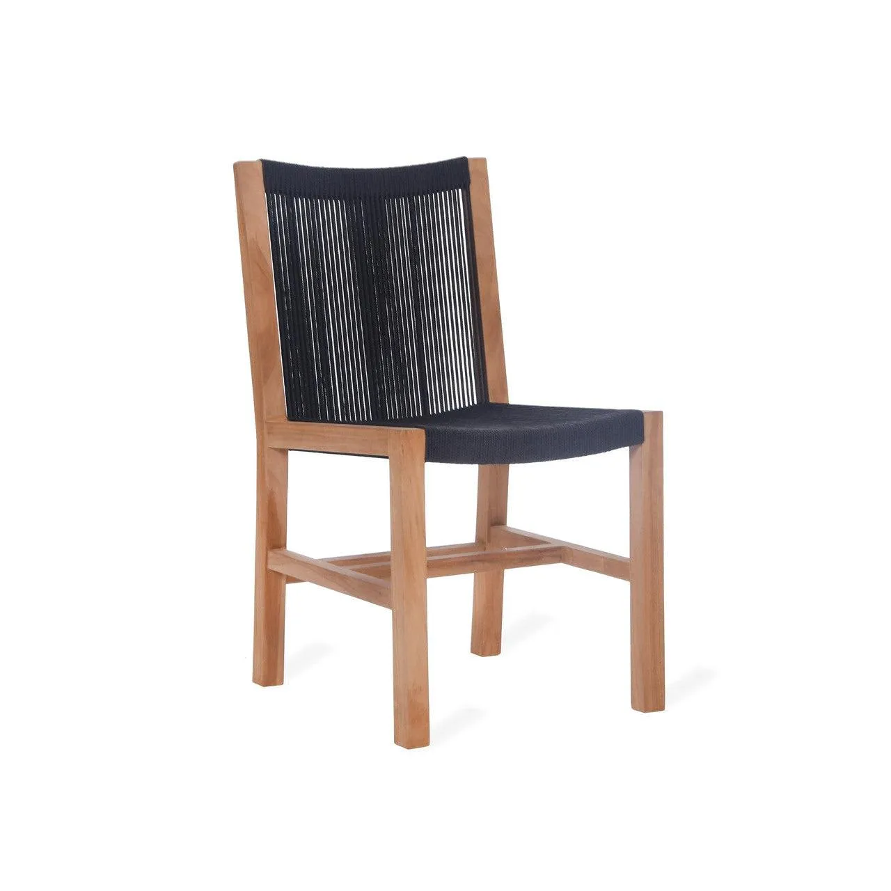 Pair of Mylor Chairs - Teak and Poly Rope (Black)
