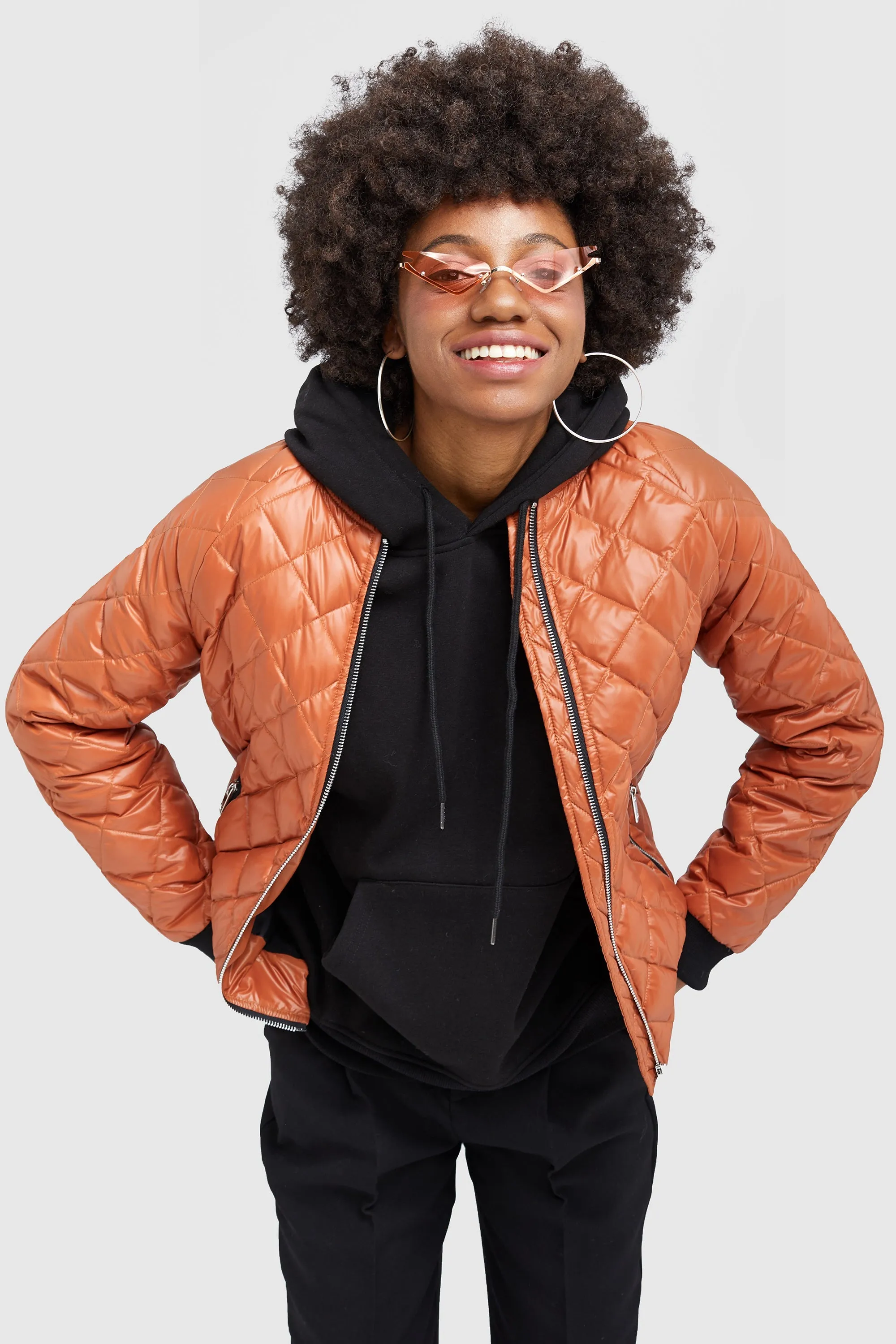 Plaid Style Lightweight Short Down Coat