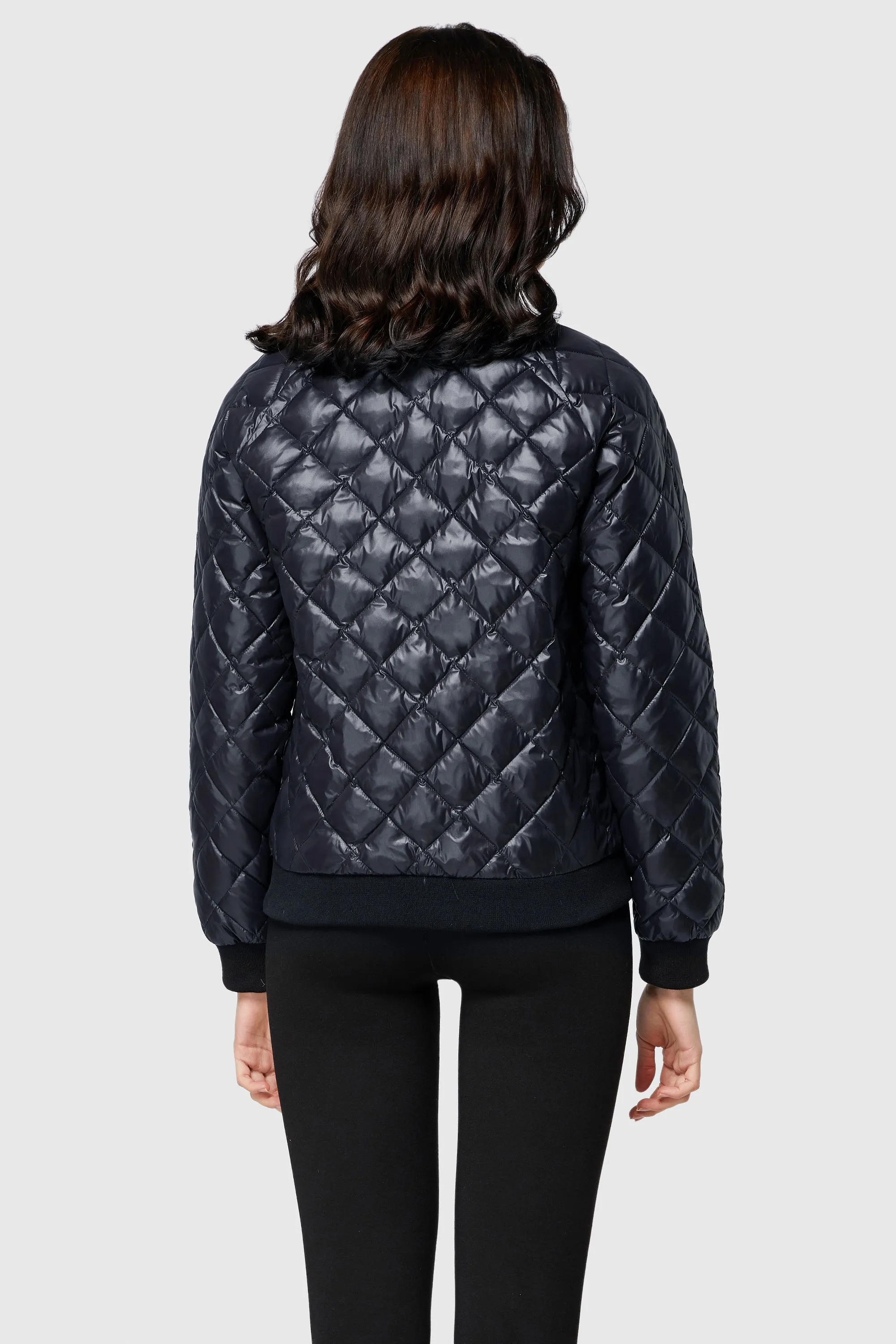 Plaid Style Lightweight Short Down Coat