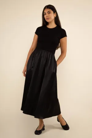 Plus Satin Contrast Midi Dress