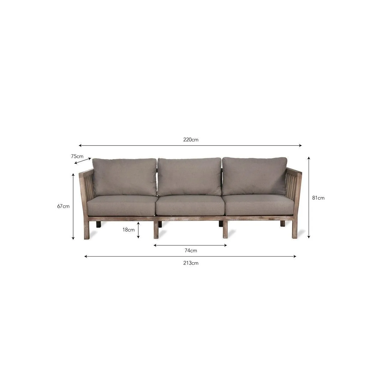 Porthallow 3 Seater Sofa | Natural