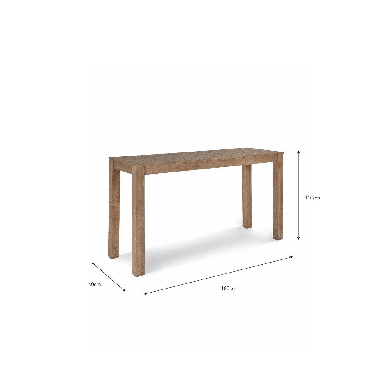 Porthallow Rectangular Bar Table | Natural