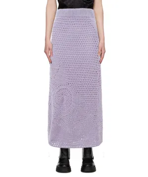 Purple Crochet Midi Skirt