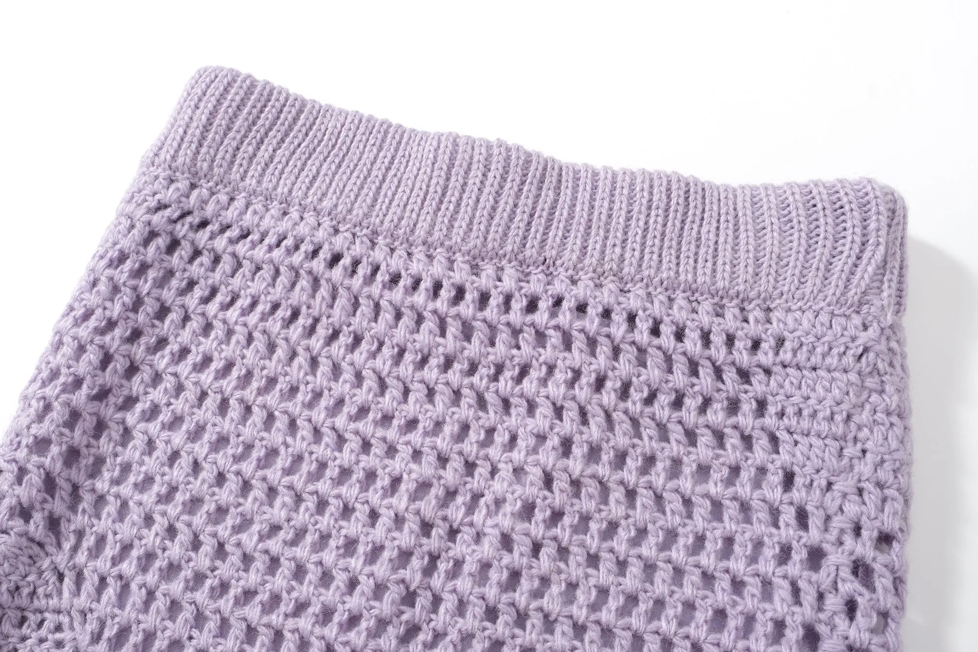Purple Crochet Midi Skirt