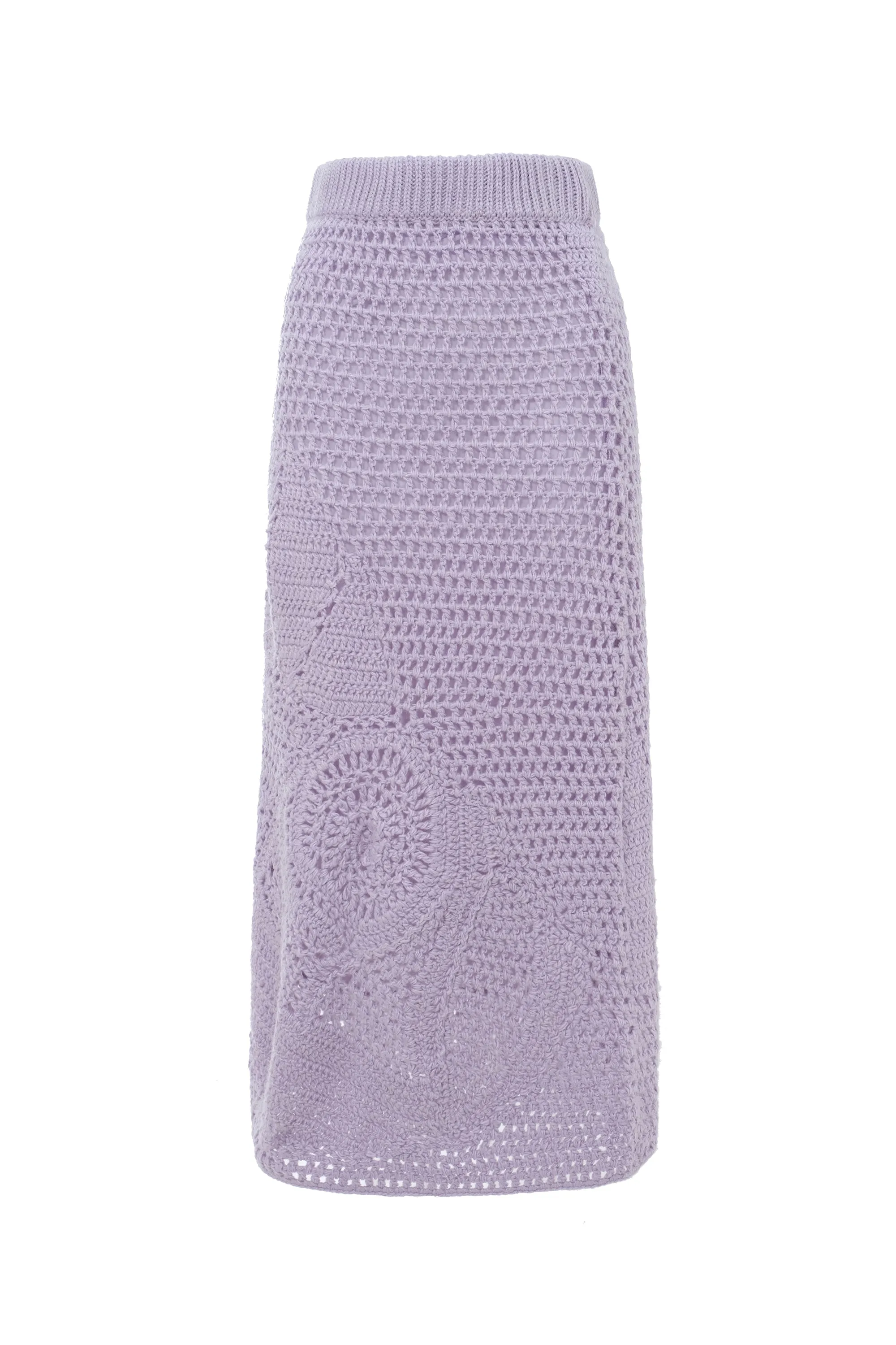 Purple Crochet Midi Skirt