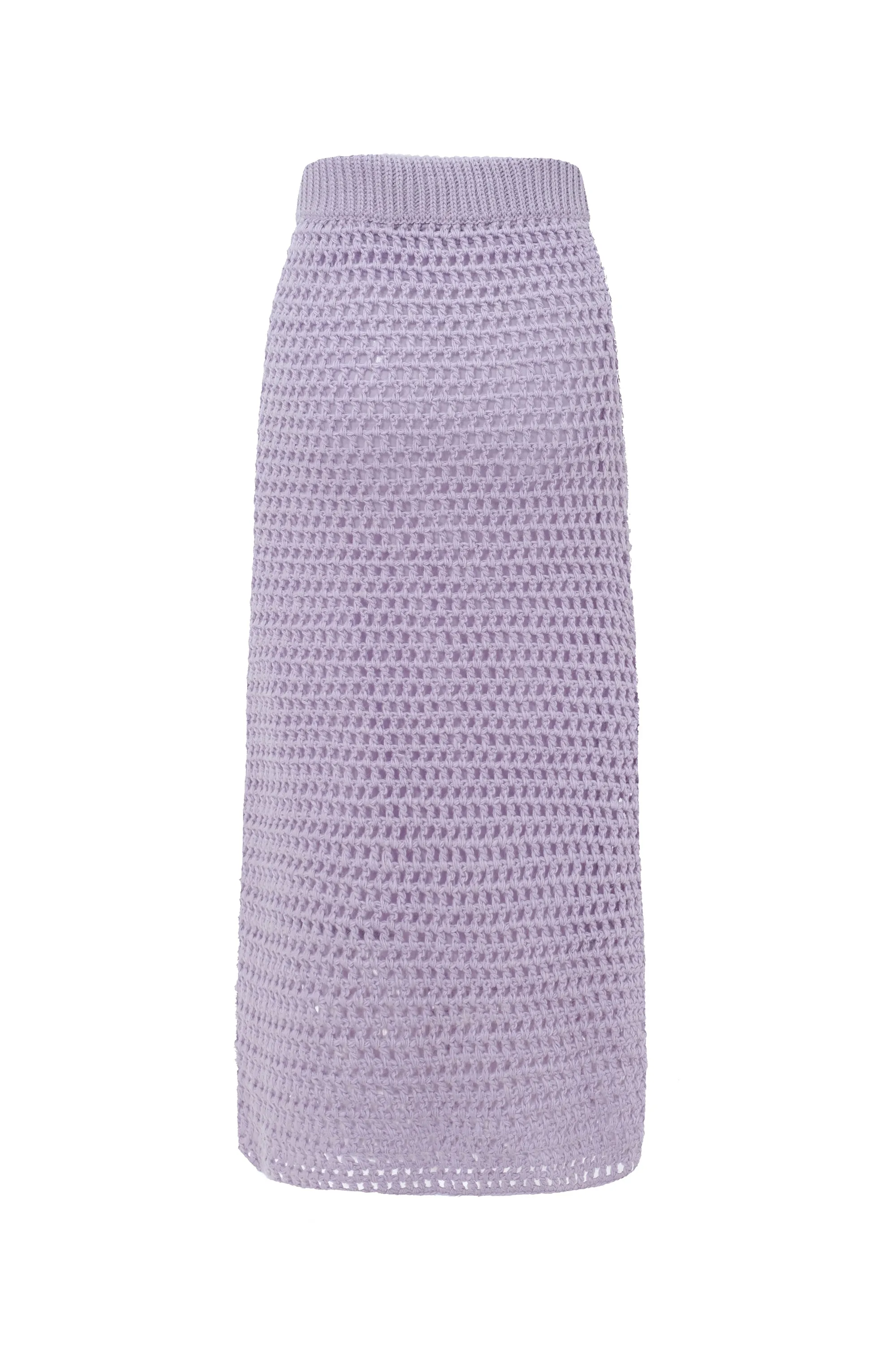 Purple Crochet Midi Skirt