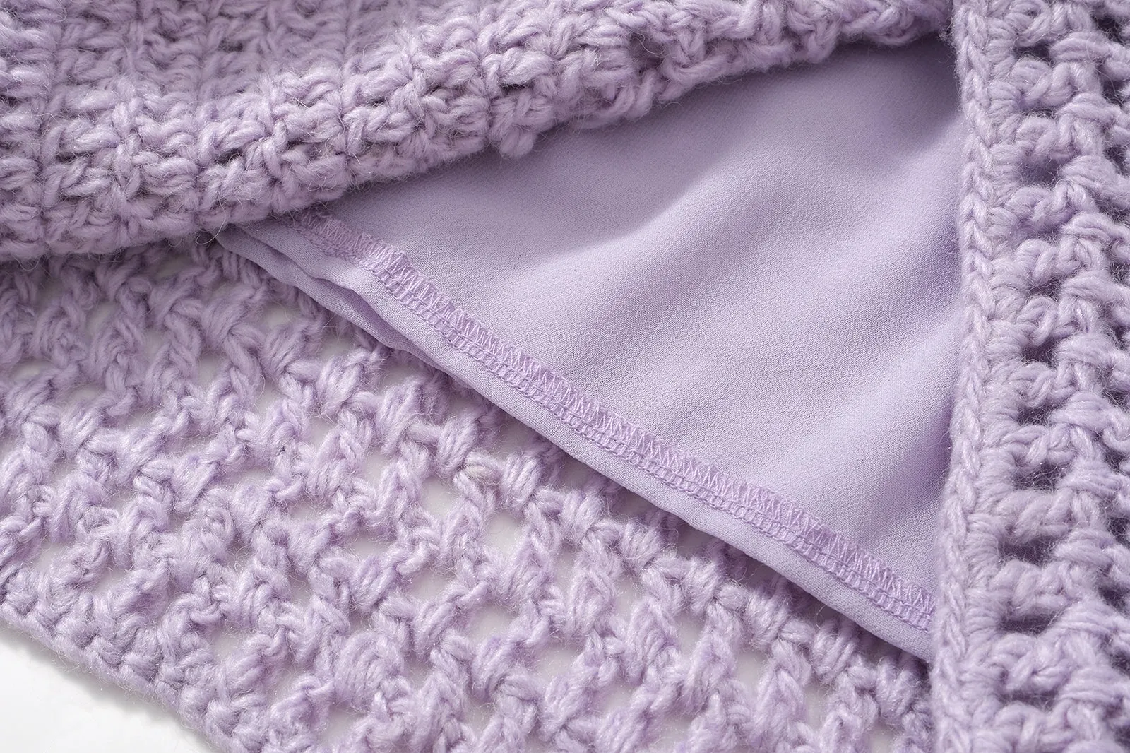 Purple Crochet Midi Skirt