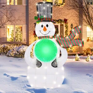 Quntis Light Up 3FT Snowman Christmas Decorations Outdoor with 3D Infinty Mirror Tunnel Light, 56 LED Lights Christmas Lighted Decor for Indoor Outdoor Yard Lawn Porch Holiday Decoration