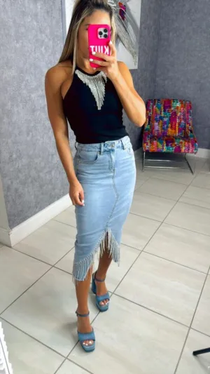 R329 Midi skirt with Rhinestone
