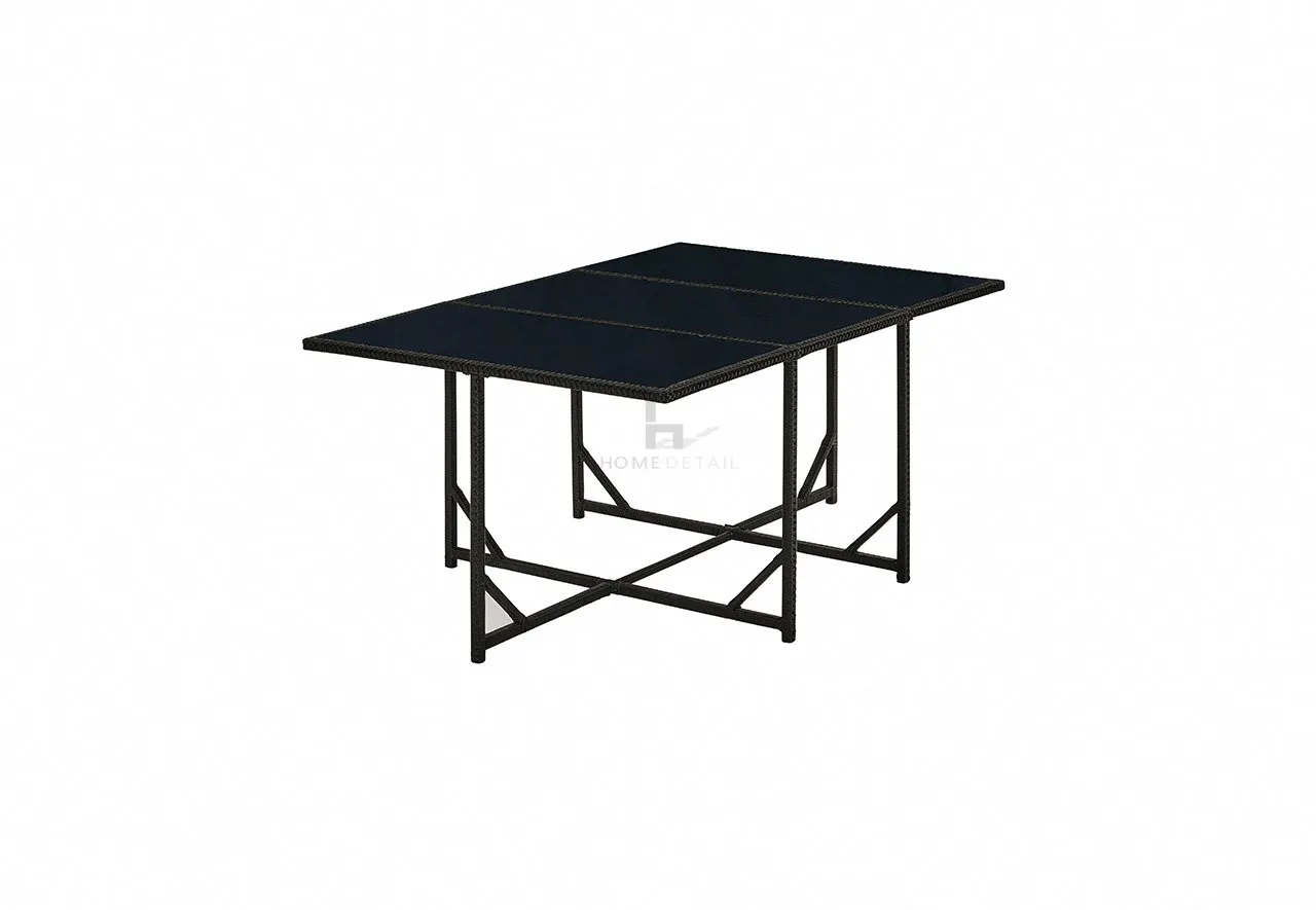 Rattan Garden Furniture Outdoor 11 Piece Cube Set Conservatory Patio Dining, Black