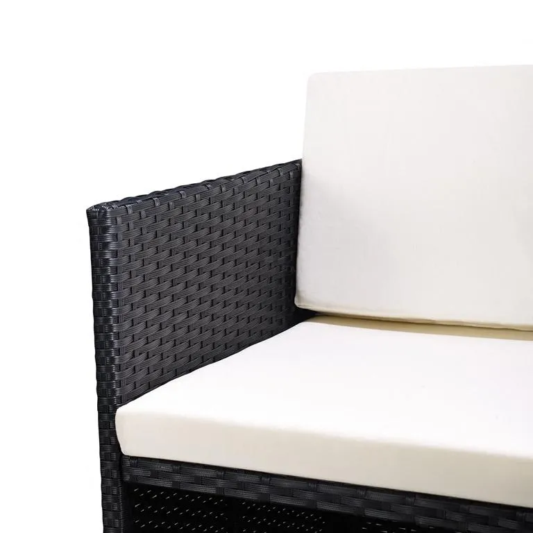 Rattan Garden Furniture Outdoor 11 Piece Cube Set Conservatory Patio Dining, Black
