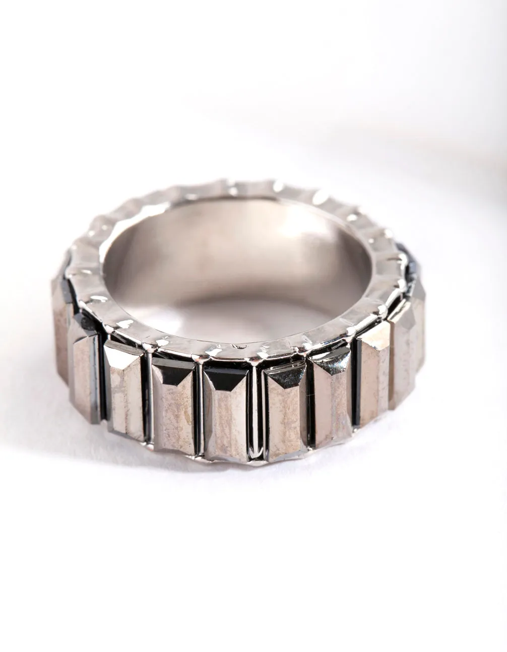 Rhodium Baguette Band Ring