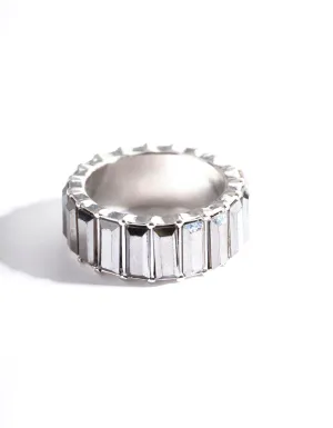 Rhodium Baguette Band Ring