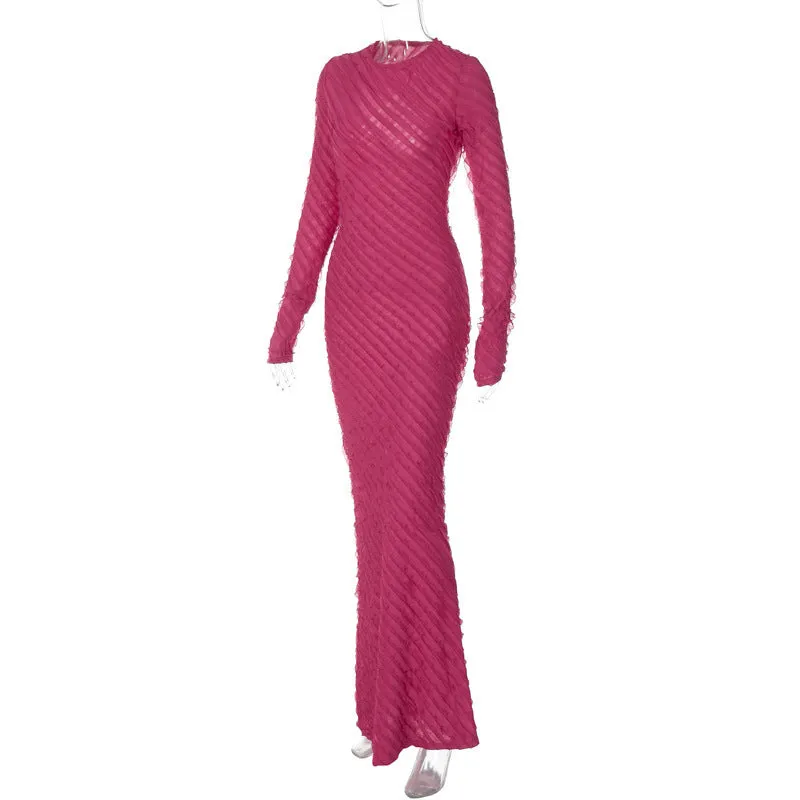 Rita Long Sleeve Pleated Summer Maxi Dress