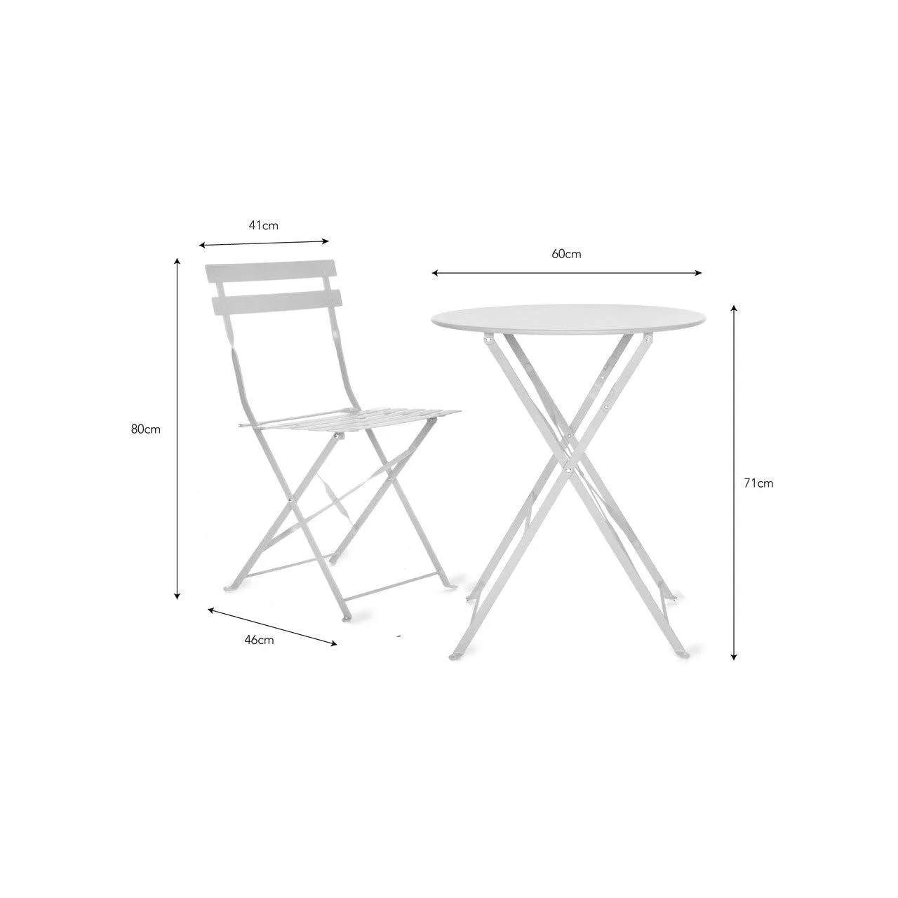 Rive Droite Bistro Set, Small in Chalk - Steel