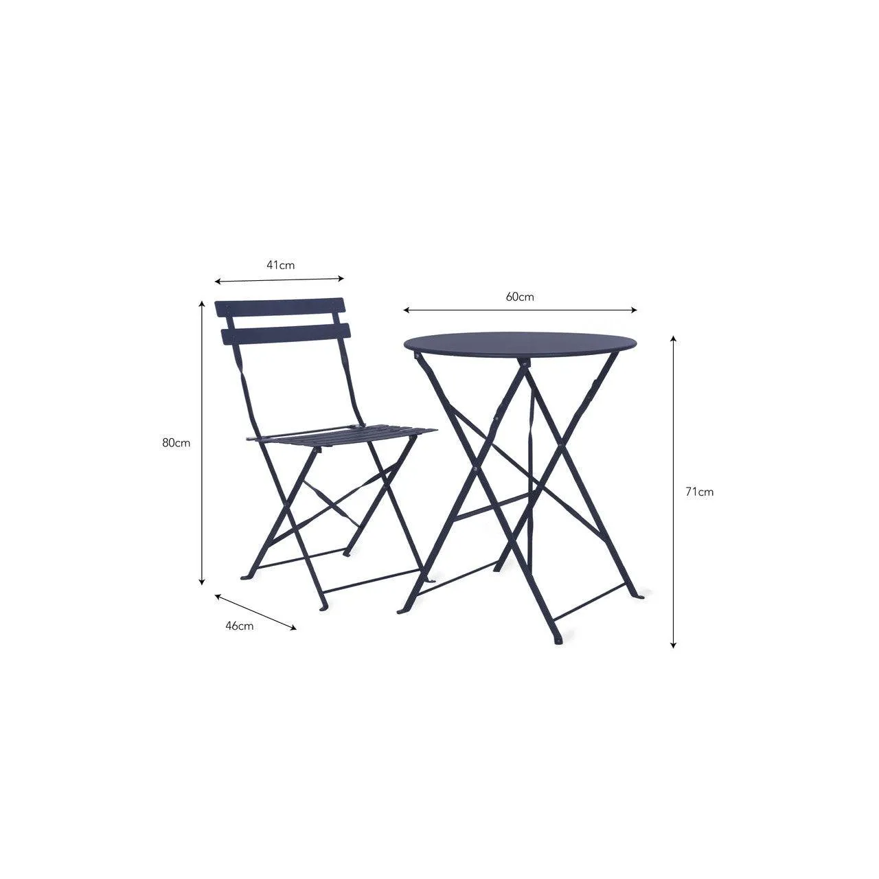 Rive Droite Bistro Set, Small in Ink - Steel