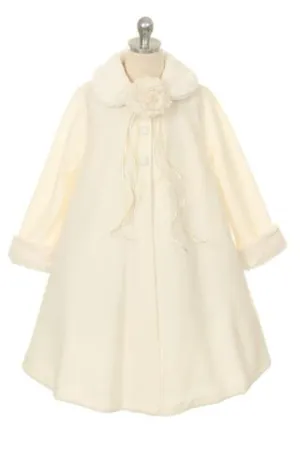 SALE KD127 Ivory Fleece Style Coat (2-12 years)