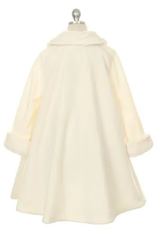 SALE KD127 Ivory Fleece Style Coat (2-12 years)