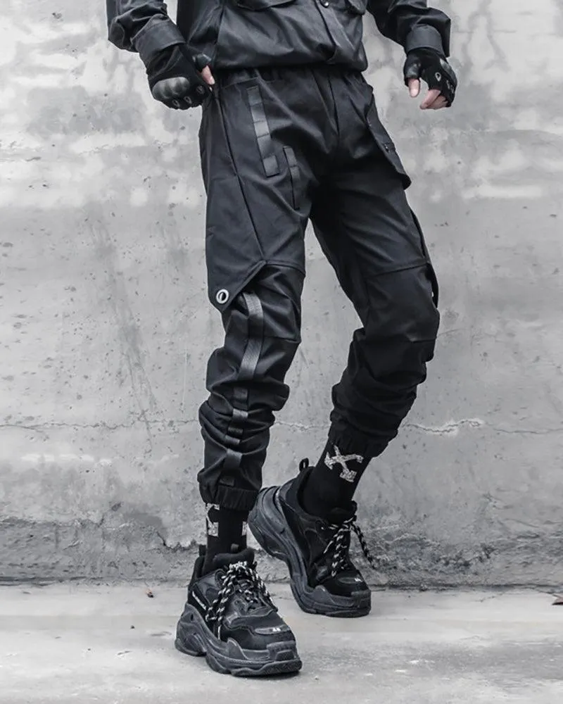 Samurai Functional Patchwork Black Cargo Pants