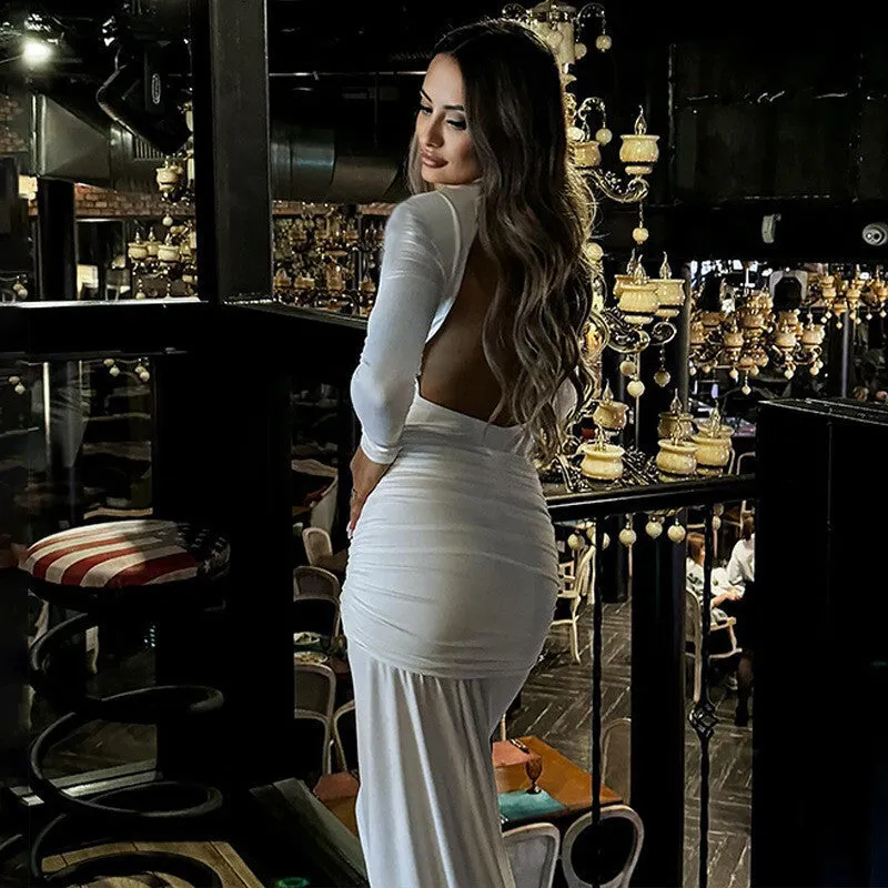 Sheila Turtleneck Long Sleeve Sexy Maxi Dress