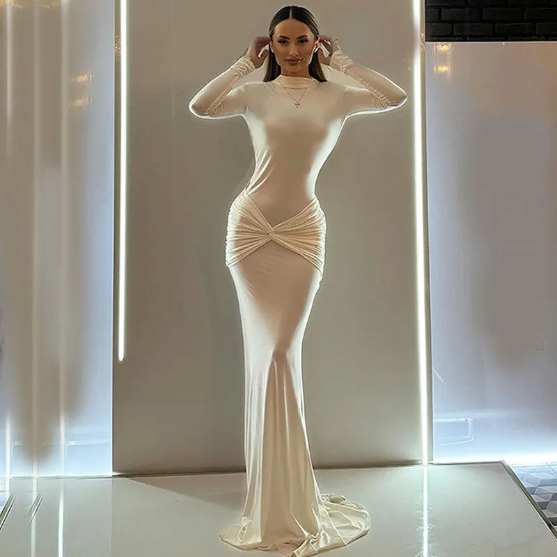 Sheila Turtleneck Long Sleeve Sexy Maxi Dress