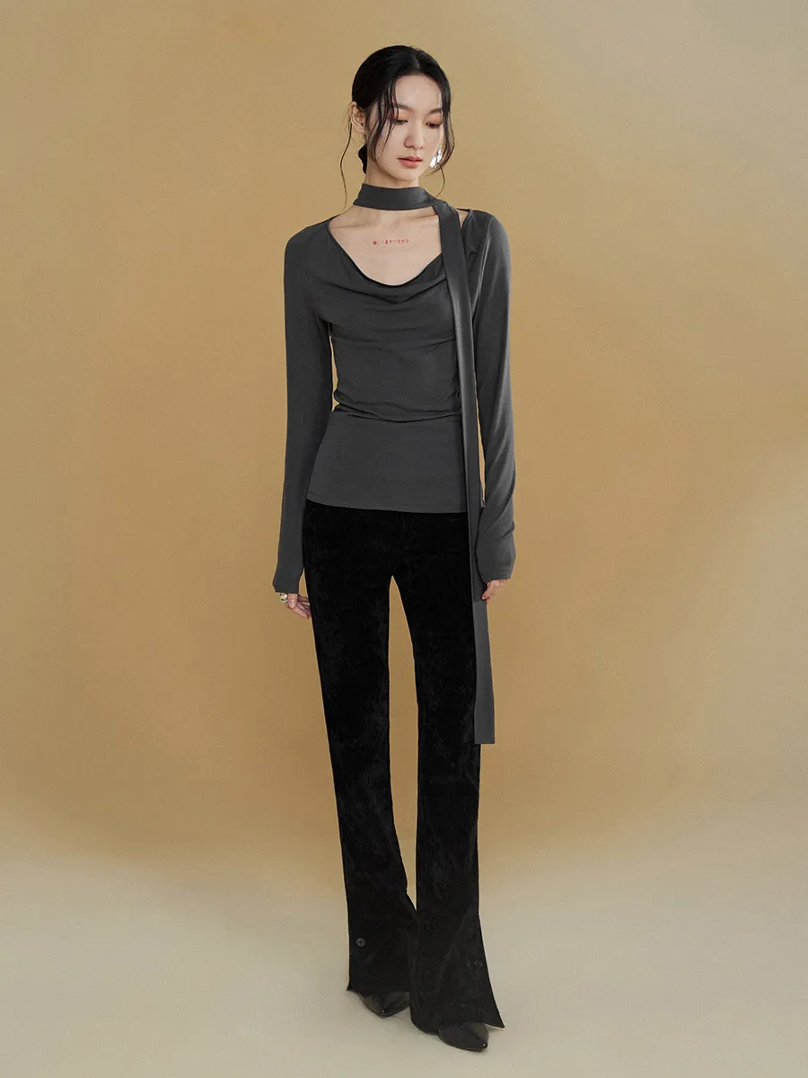Slit Slim Fit Flared Pants
