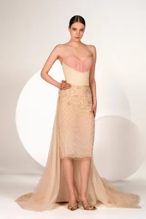 Strapless Midi Dress with Sweetheart Neckline