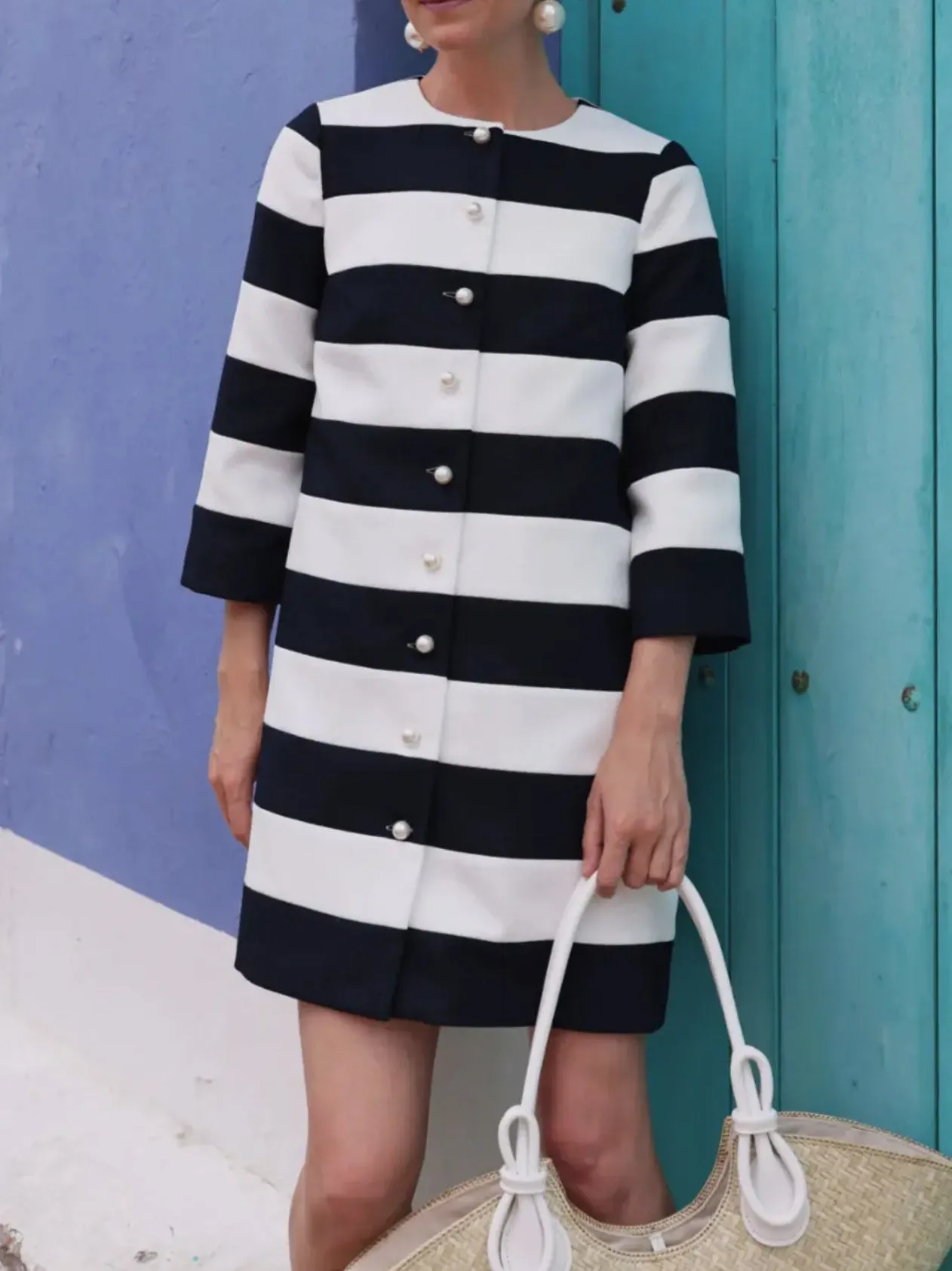 Striped Black and White Dress
